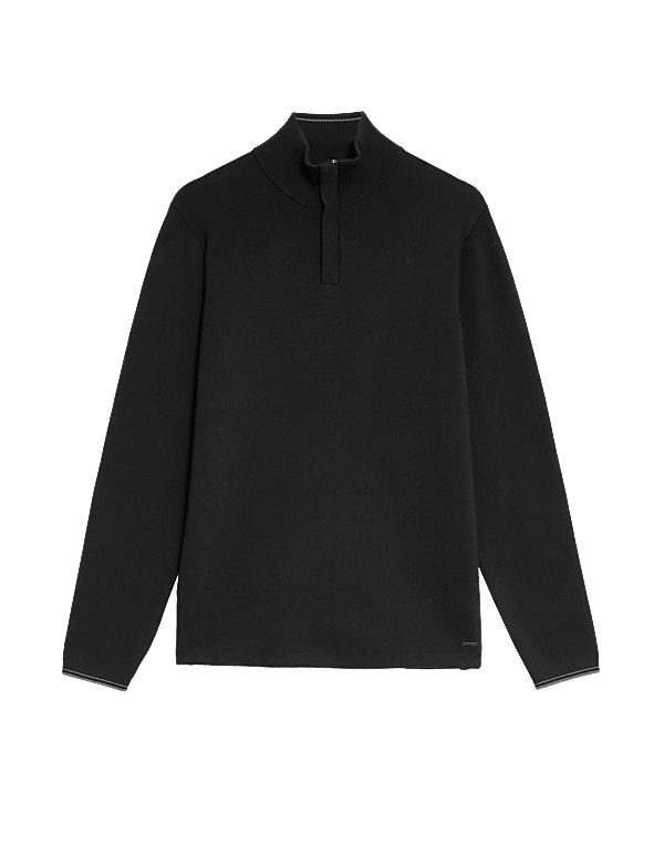 Cotton Blend Half Zip Jumper