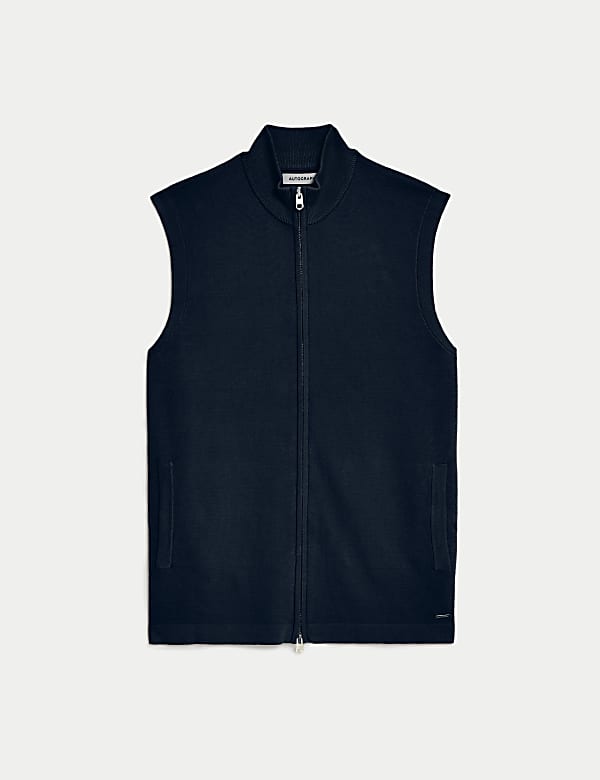 Cotton Modal Knitted Zip-up Gilet - GR