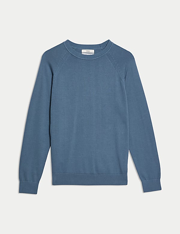 Pure Cotton Crew Neck Jumper - AT