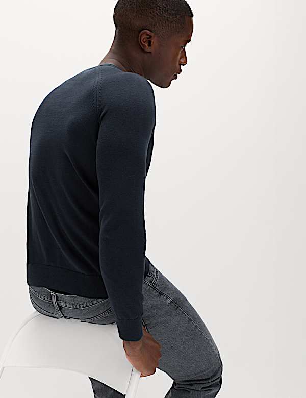 Pure Cotton Crew Neck Jumper - ES
