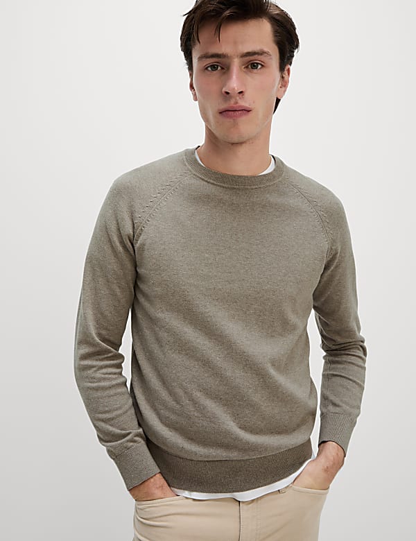 Pure Cotton Crew Neck Jumper - AU