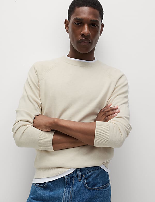 Pure Cotton Crew Neck Jumper
