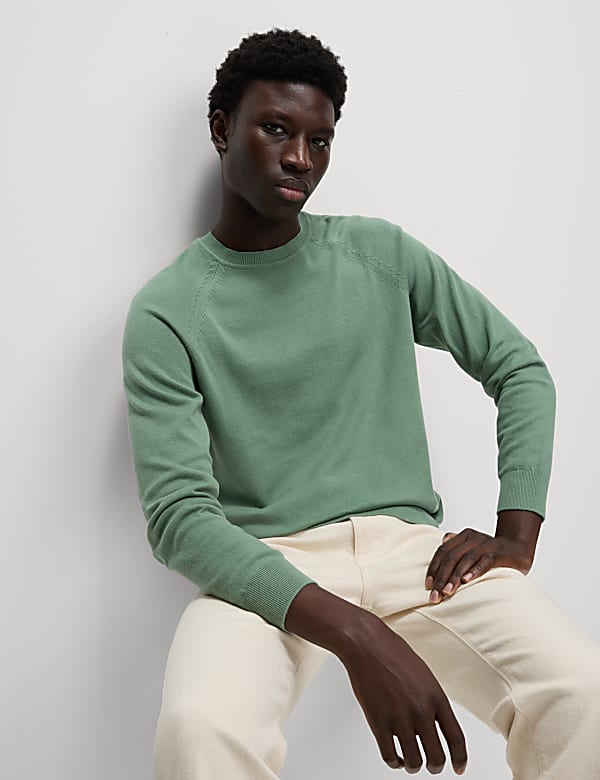 Pure Cotton Crew Neck Jumper - ES