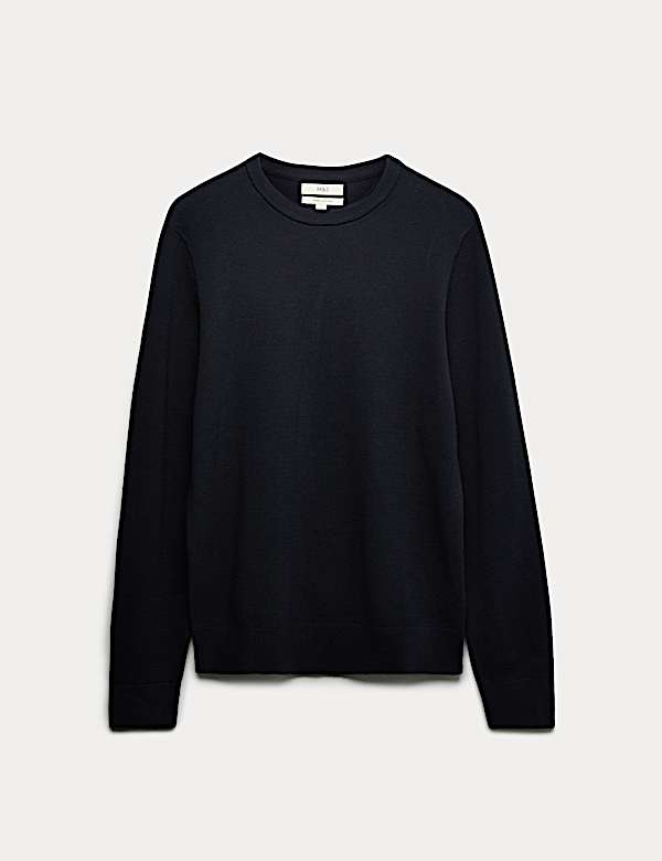 Pure Cotton Textured Crew Neck Jumper - AU