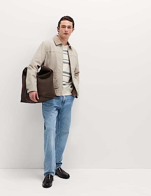 Pure Cotton Striped Textured Jumper - JO