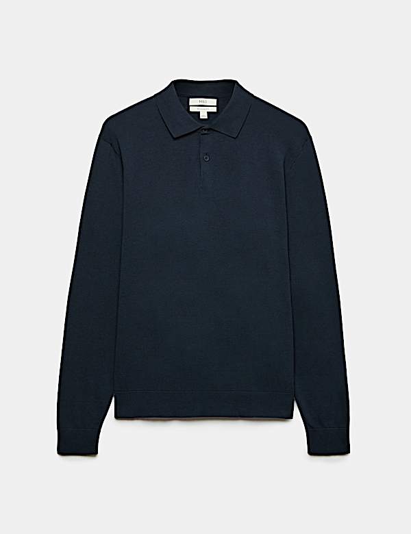 Pure Cotton Buttoned Knitted Polo Shirt - BN