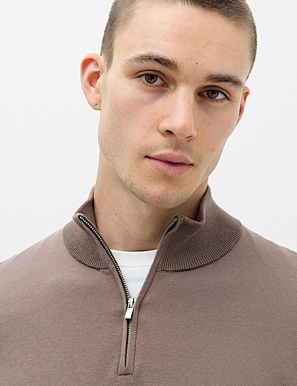 Pure Cotton Half Zip Jumper - RS