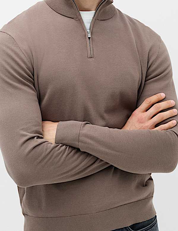Pure Cotton Half Zip Jumper - RS