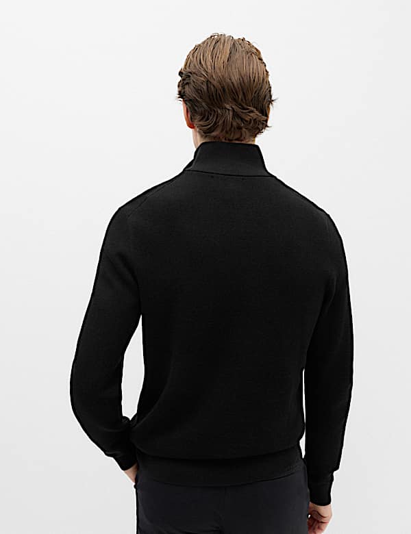 Pull 100 % coton textur&eacute; avec encolure &agrave; fermeture &agrave; glissi&egrave;re - CA