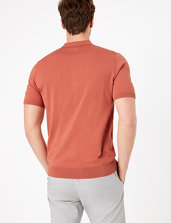 Silk Cotton Knitted Polo Shirt