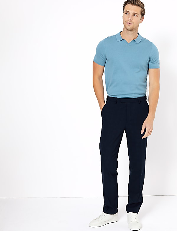 Silk Cotton Open Neck Knitted Polo