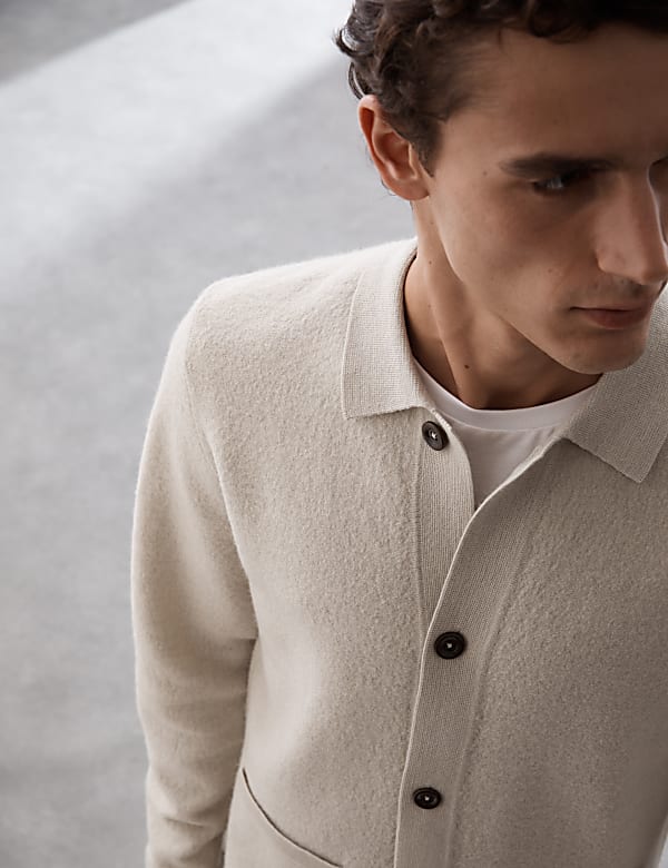 Pure Extra Fine Merino Wool Felted Knitted Jacket - ID