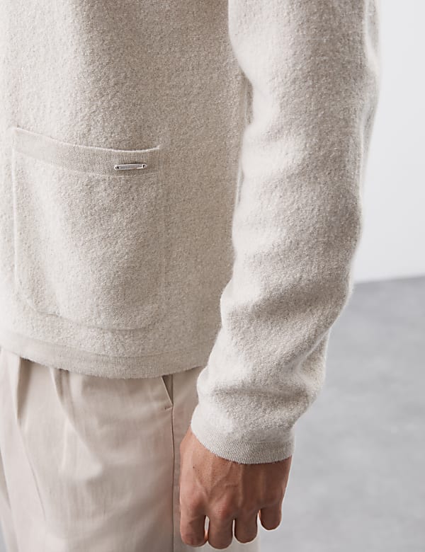 Pure Extra Fine Merino Wool Felted Knitted Jacket - ID