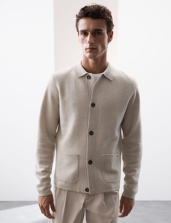 Pure Extra Fine Merino Wool Felted Knitted Jacket - ID