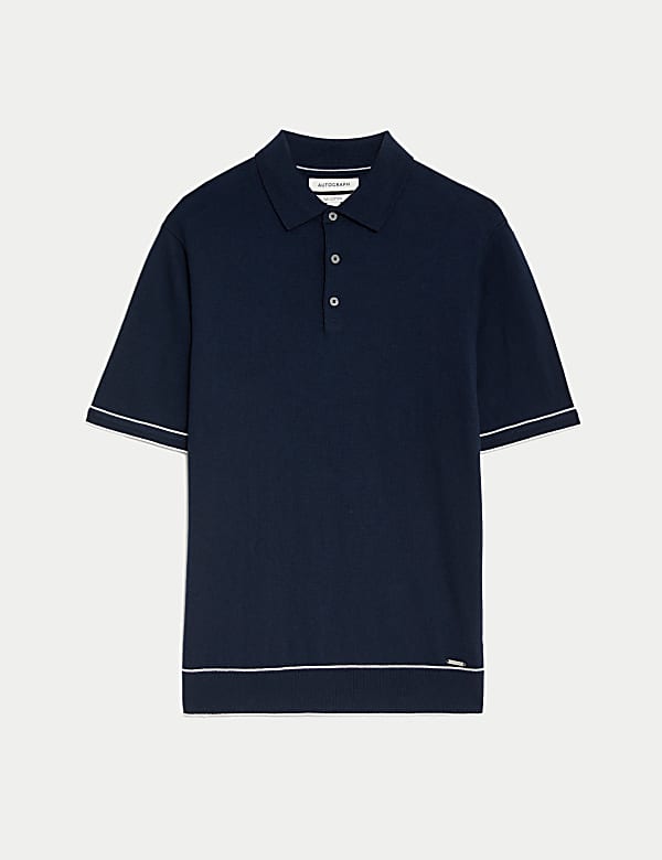Silk Cotton Knitted Polo Shirt - JP