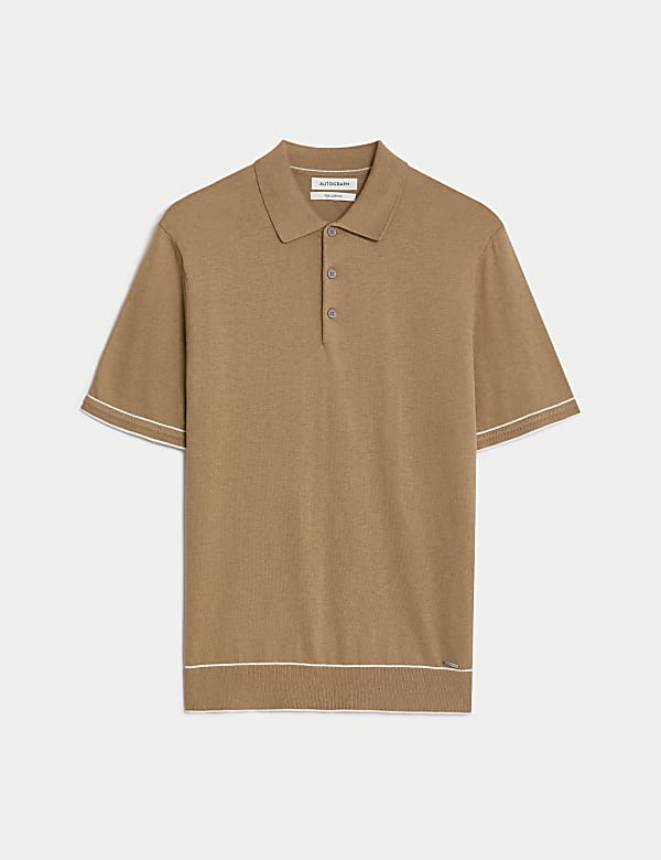Silk Cotton Knitted Polo Shirt - CN