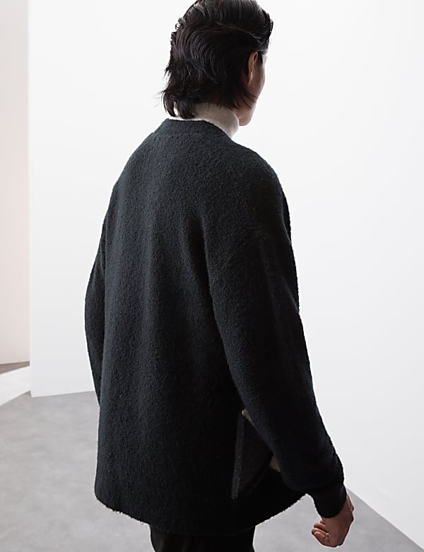 Merino Wool Rich Boucle Cardigan