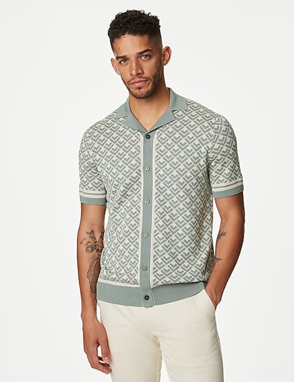 Cotton Rich Short Sleeve Knitted Polo Shirt