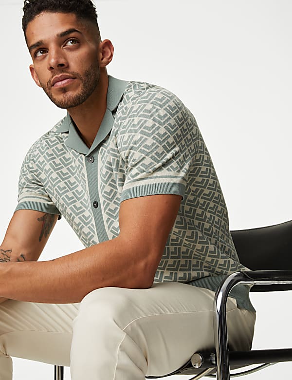Cotton Rich Short Sleeve Knitted Polo Shirt
