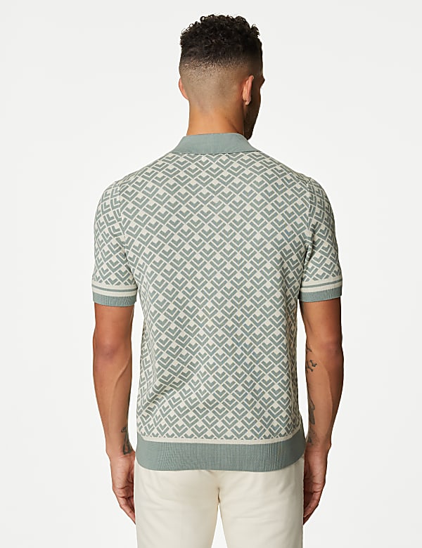 Cotton Rich Short Sleeve Knitted Polo Shirt