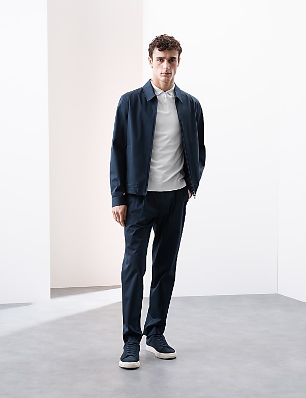 Performance Zip Up Knitted Polo Shirt - ID