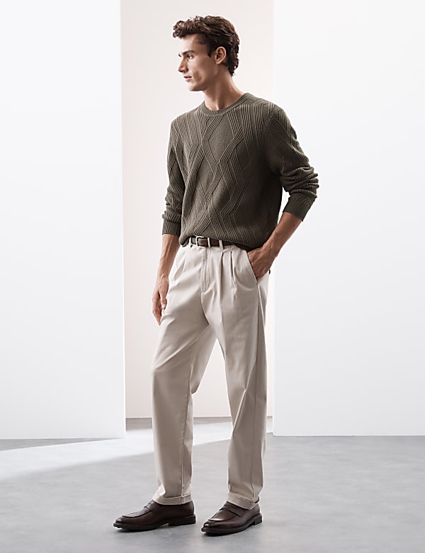 Cotton Modal Blend Textured Knitted Jumper - ID