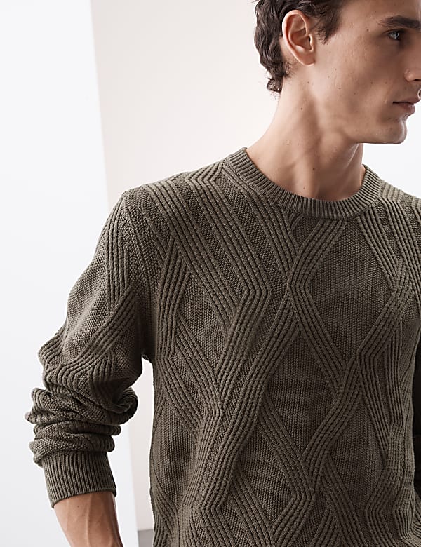 Cotton Modal Blend Textured Knitted Jumper - ID