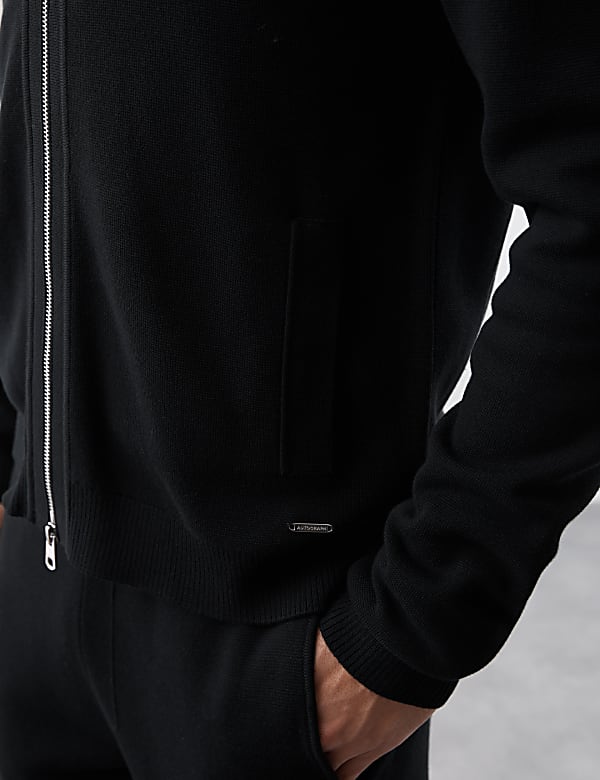 Blouson en maille de coton avec fermeture à glissière - CA