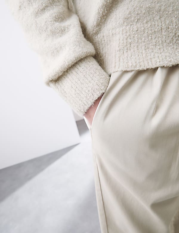 Merino Wool Blend Boucle Knitted Polo Shirt - PT