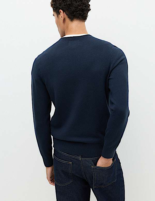 Sweter z przędzy air z dekoltem w serek - PL