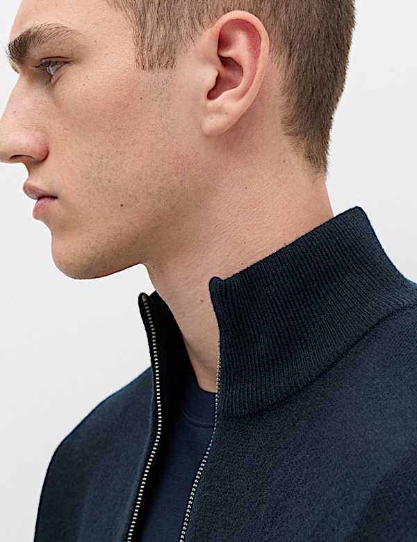 Relaxed Fit Zip Through Funnel Neck Jacket - ID