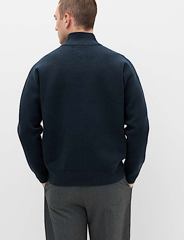 Relaxed Fit Zip Through Funnel Neck Jacket - ID