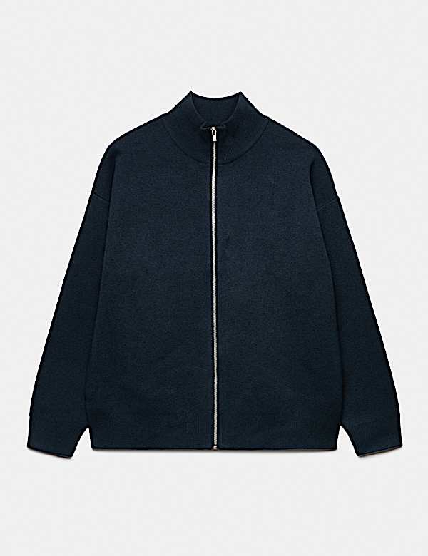 Relaxed Fit Zip Through Funnel Neck Jacket - ID