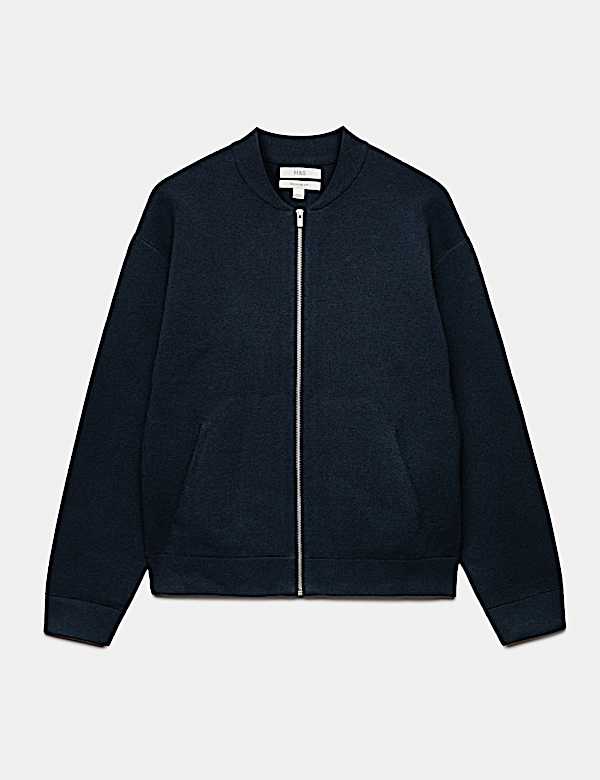 Air Yarn Knitted Bomber Jacket - ID