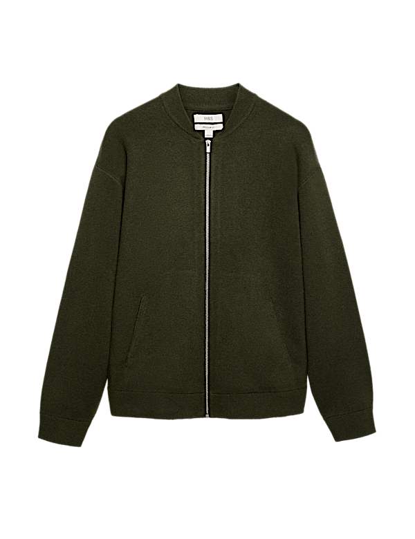 Air Yarn Knitted Bomber Jacket