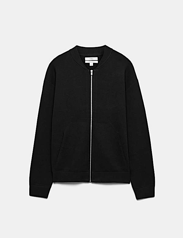 Air Yarn Knitted Bomber Jacket - GR
