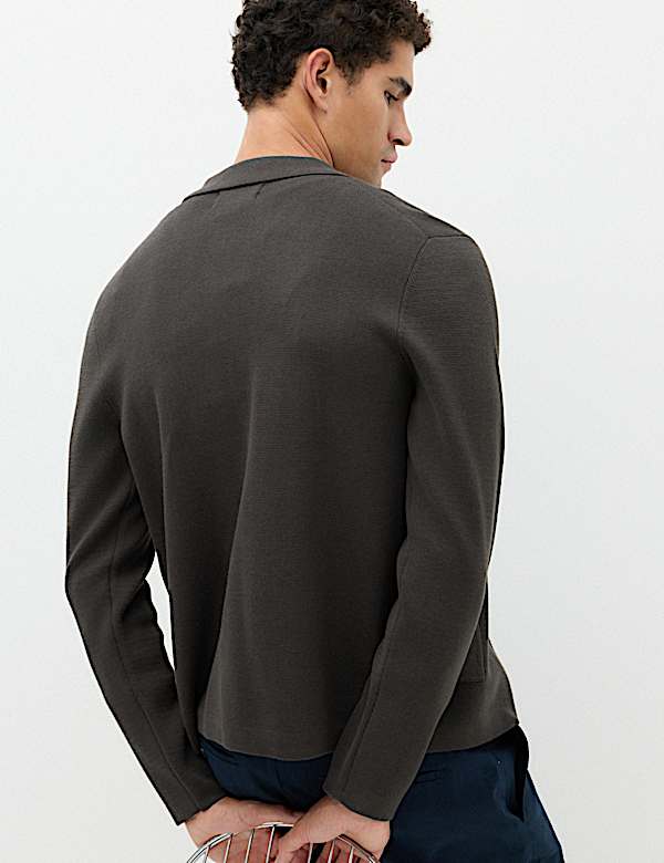 Cotton Blend Milano Knit Overshirt - NL