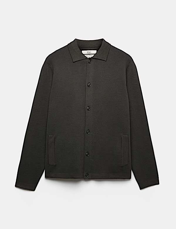 Cotton Blend Milano Knit Overshirt - NL