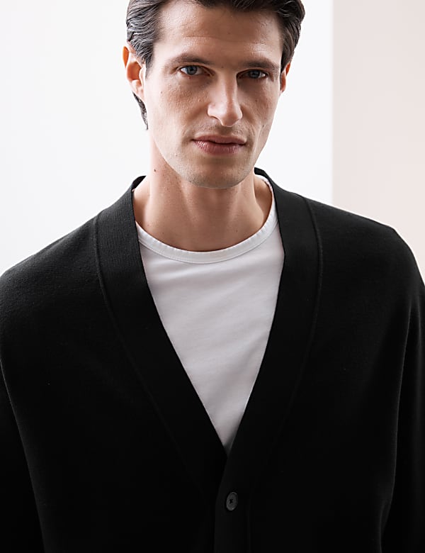 Relaxed Fit V-Neck Cardigan - KG