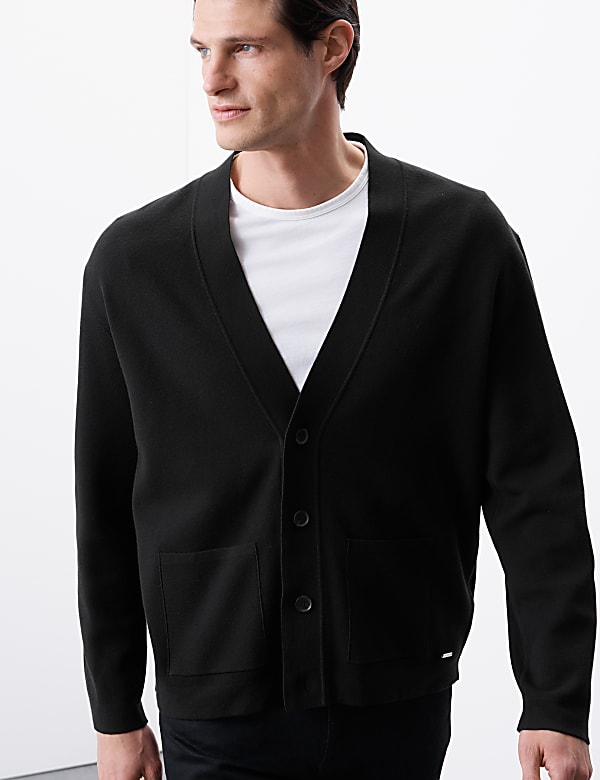 Relaxed Fit V-Neck Cardigan - KG