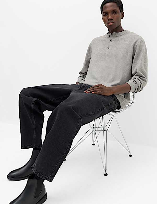 Air-Yarn Relaxed Henley Jumper - VN