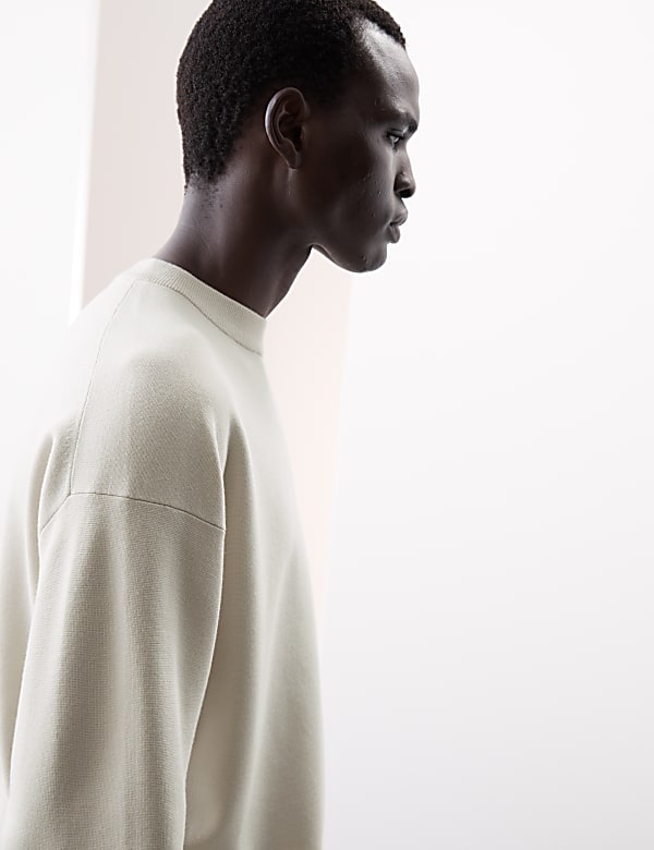 Relaxed  Milano Knit Crew Neck Jumper - RS