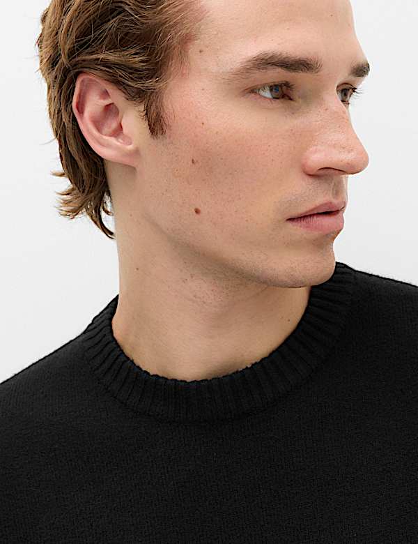 Relaxed Crew Neck Knitted Jumper - TW