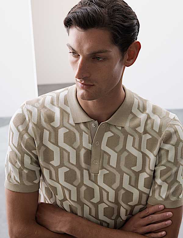 Pure Cotton Knitted Polo Shirt - JP