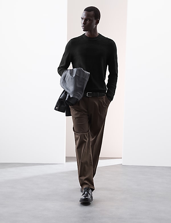 Mercerised Cotton Textured Knitted Jumper - JO