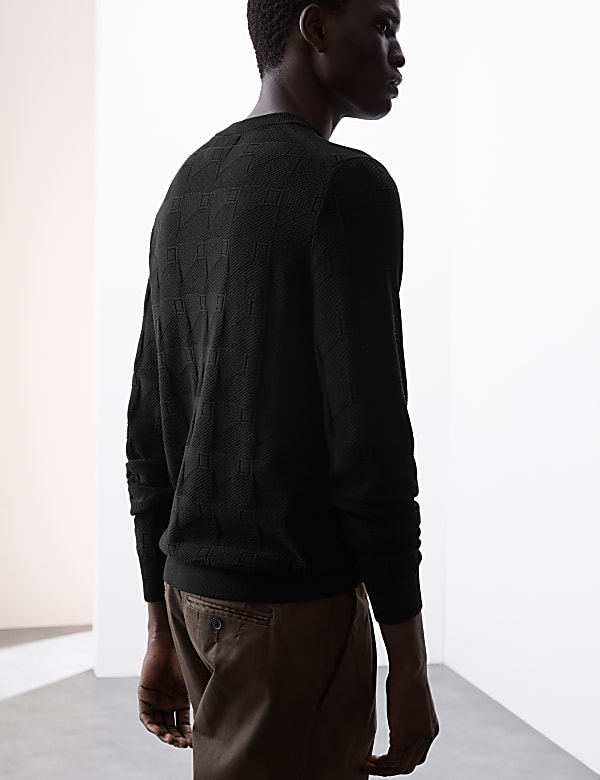 Mercerised Cotton Textured Knitted Jumper - JO