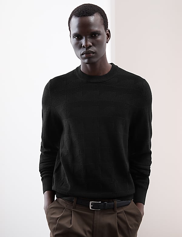 Mercerised Cotton Textured Knitted Jumper - JO