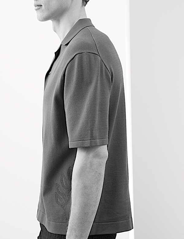 Polo brod&eacute; en maille &agrave; manches courtes - CH