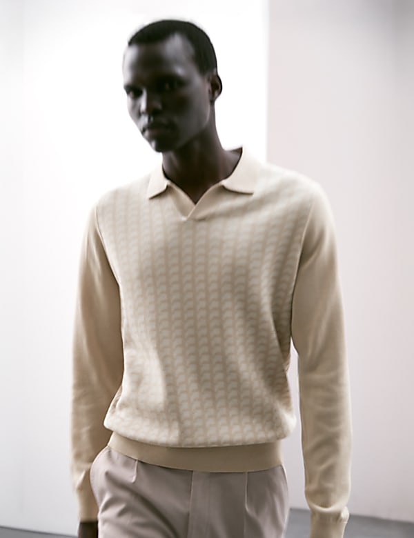 Polo de punto geom&eacute;trico de algod&oacute;n mercerizado - ES