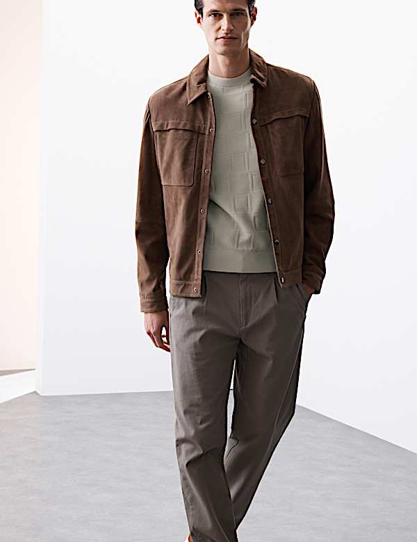 Strick-T-Shirt aus merzerisierter Baumwolle mit geometrischer Struktur - AT